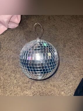 Mirrored Disco Ball Ornament - Silver
